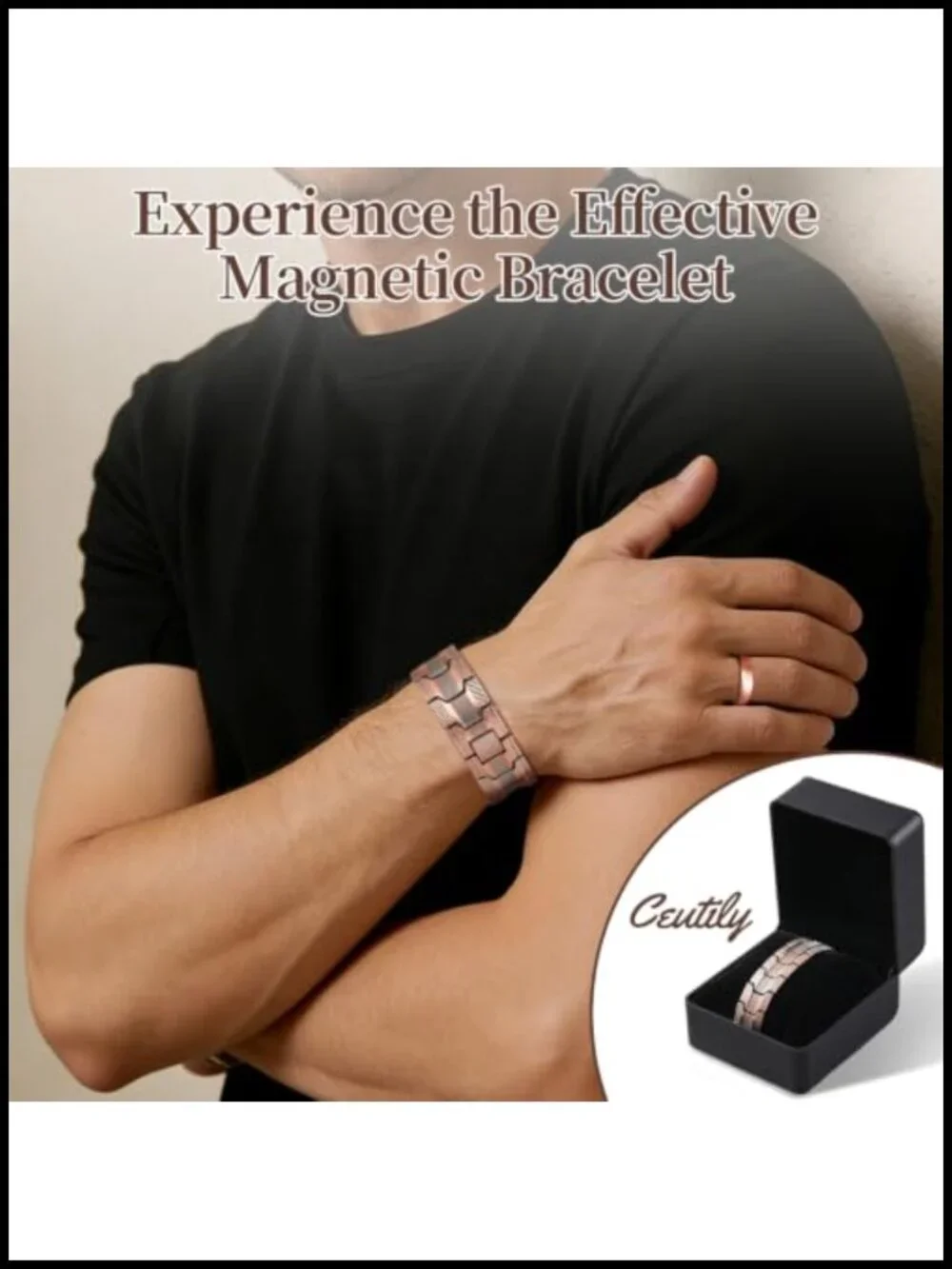 Triple Strength Copper Magnetic Bracelet for Men Adjustable Wrist Support Gift